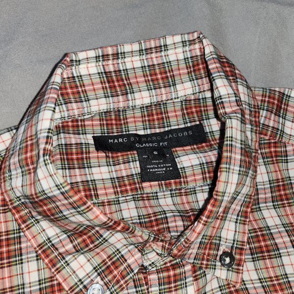 MARC by MARC JACOBS Men's Short Sleeve Button-Down SHIRT * PLAID * SMALL - Picture 1 of 3